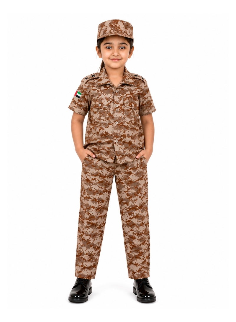 Kids Army Costume UAE – Premium Unisex Outfit for Kids with UAE Flag and Magnetic Badge - Image 3