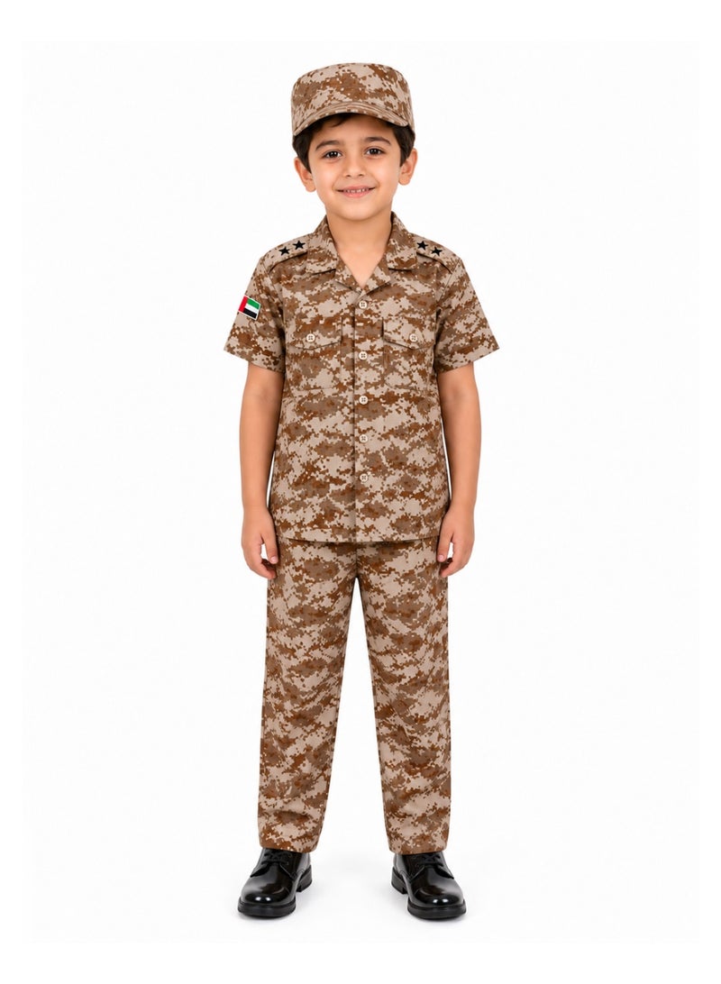 Kids Army Costume UAE – Premium Unisex Outfit for Kids with UAE Flag and Magnetic Badge - Image 2