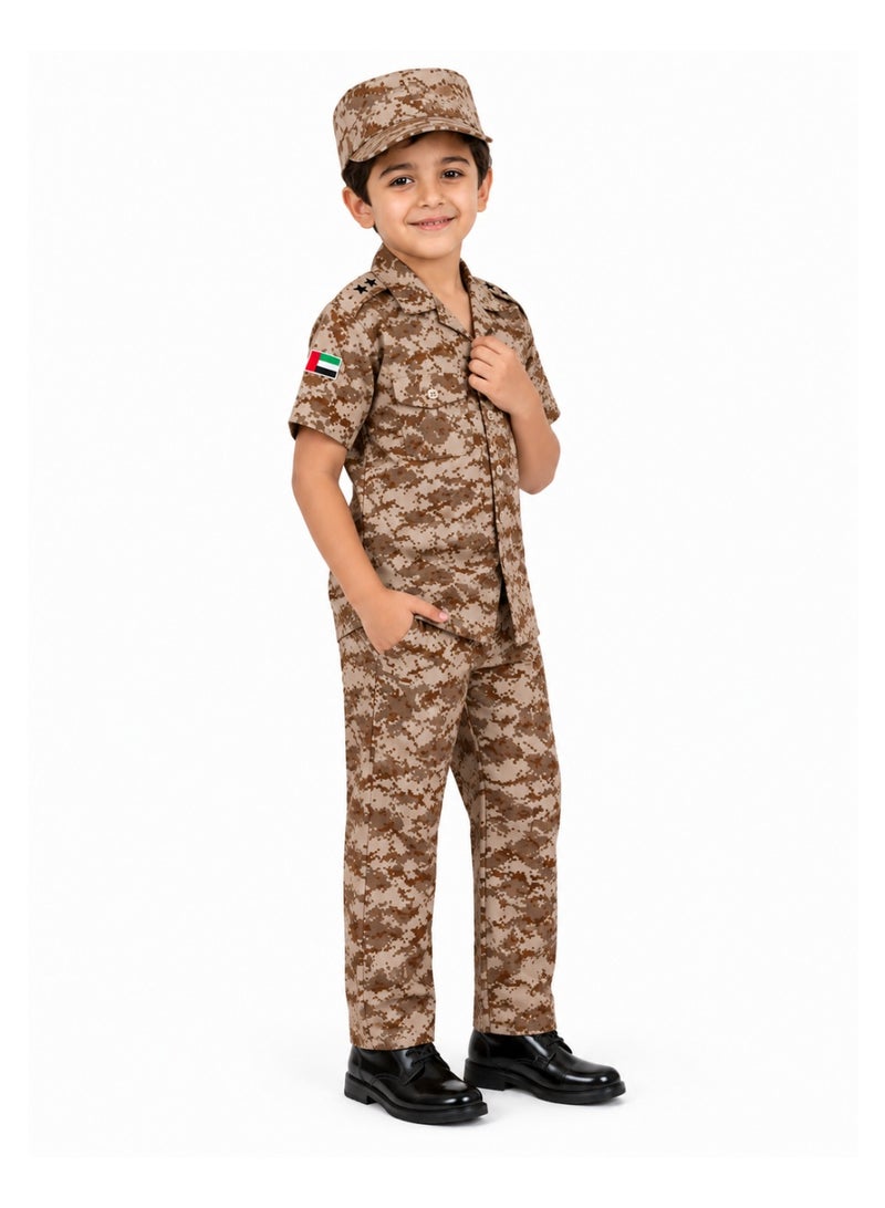 Kids Army Costume UAE – Premium Unisex Outfit for Kids with UAE Flag and Magnetic Badge - Image 4