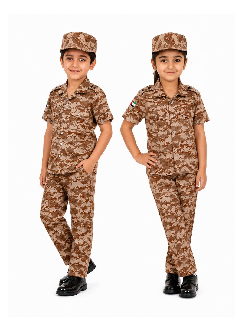 Kids Army Costume UAE – Premium Unisex Outfit for Kids with UAE Flag and Magnetic Badge - Image 1