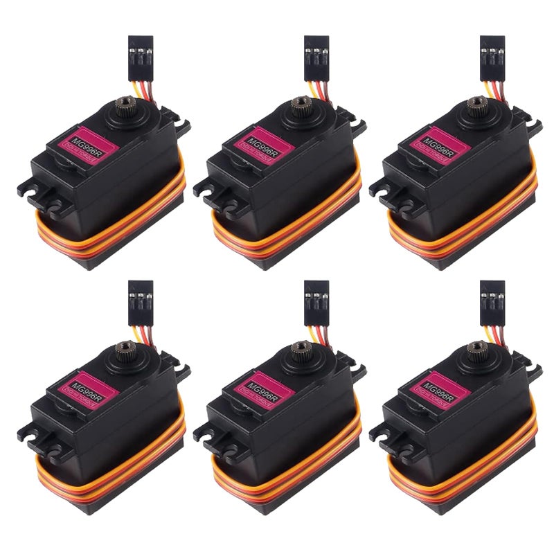 AEDIKO 6pcs MG996R Servo Motor Control 180 Angle Metal Gear Servo Digital High Speed Torque Servo Motor for Smart Car Robot Boat RC Helicopter - Image 3