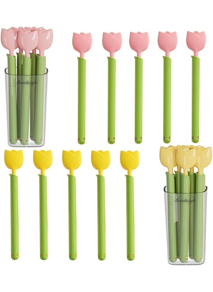 Peachjoy Magnetic Refrigerator Sealing Clips - Cute Tulip Food Bag Clips with Magnet Storage Box, Funny Chip Clips for Food Freshness, Kitchen Accessories for Refrigerator & Food Storage(10 Pcs)  - Image 1