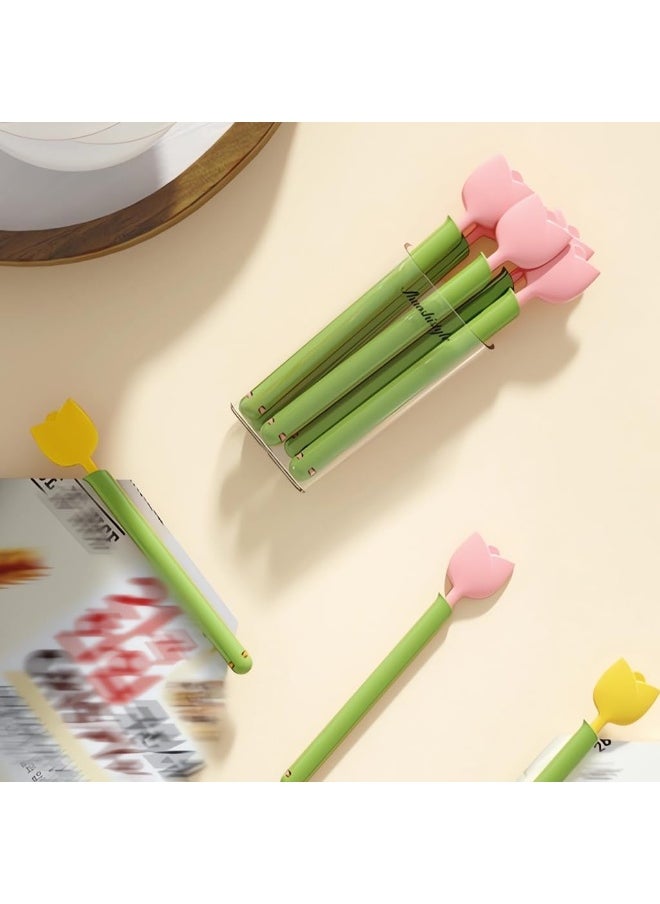 Peachjoy Magnetic Refrigerator Sealing Clips - Cute Tulip Food Bag Clips with Magnet Storage Box, Funny Chip Clips for Food Freshness, Kitchen Accessories for Refrigerator & Food Storage(10 Pcs)  - Image 5