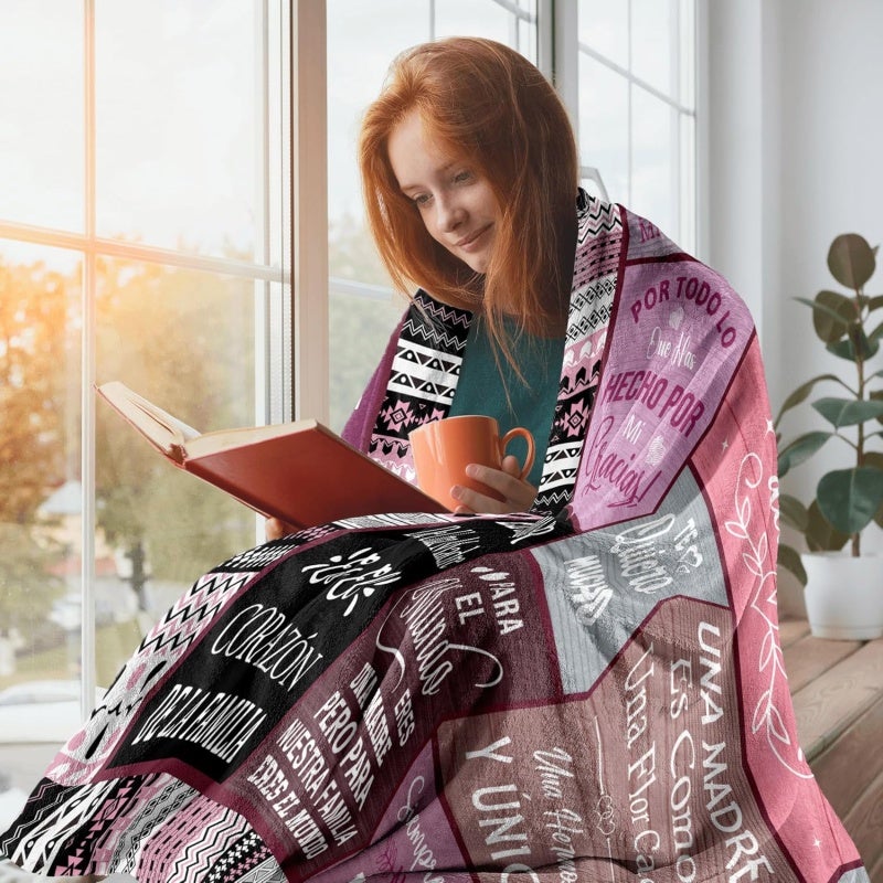 Mom Gift Blanket 50"x 60" Purple Ultra-Soft Polyester Microfiber - Meaningful Printed Message Mother's Day Gift Blanket for Home Office Outdoor Camping All Seasons - Image 2
