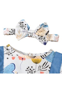 Hopscotch Hopscotch Girls Graphic Cotton Butterfly Sleeves Fit Flare Plain Casual Dresses in Blue Color for Ages 3-6 Months (GOO-4681163)  - Image 3