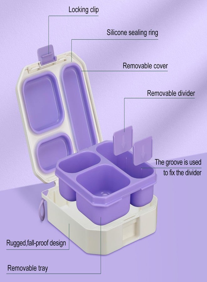 wiwens Bento Lunch Box for Kids with 12oz Soup Thermo Leak-Proof Lunch Food Container with 5 Compartment Thermo Hot Food Jar and Insulated Lunch Bag for Kid Toddler Girls Boys to School - Image 2