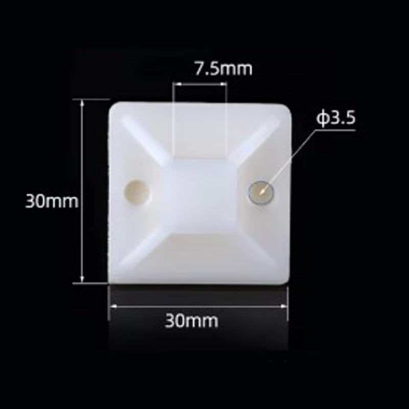 Cable Tie Base - 20 Pcs Plastic Tie Pads for Secure Wire Management, Connection, Organize and Redirect Wires with Reusable Square Cable Coasters and Adhesive 30x30mm - Image 3