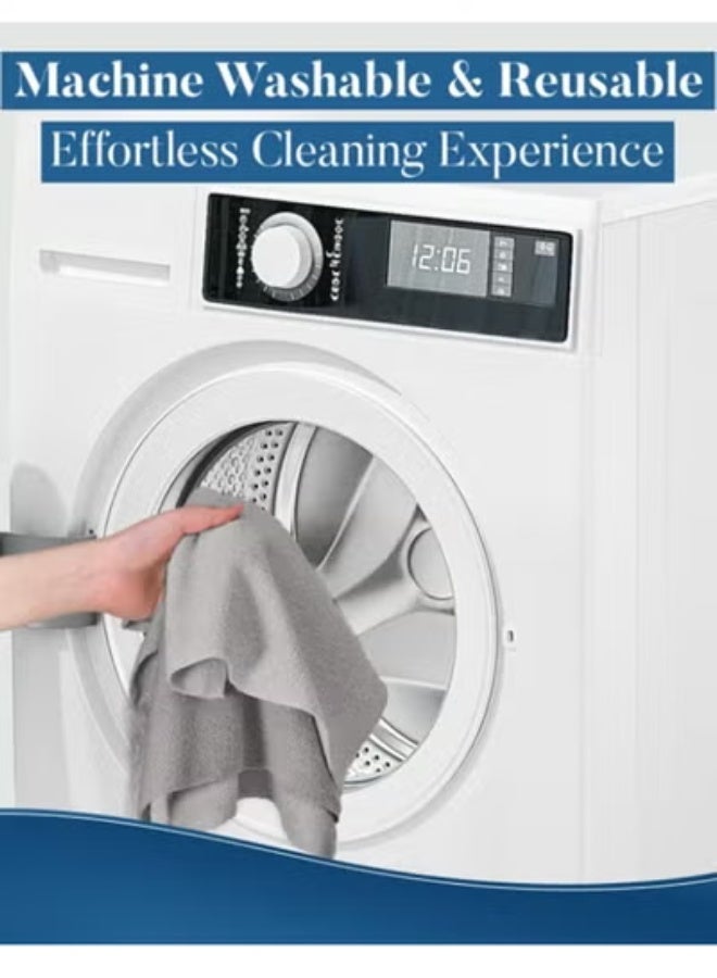 20 20 Planet CARE EVERYDAY Microfiber Cleaning Cloths, Rags Kitchen Towel Dish, Car Wash Kit, Windows, Surface, Bathroom, Absorbent Reusable, All Purpose, Cleaning Supplies - 30 x 30 cm – Grey (75 Sheets Roll) - Image 4