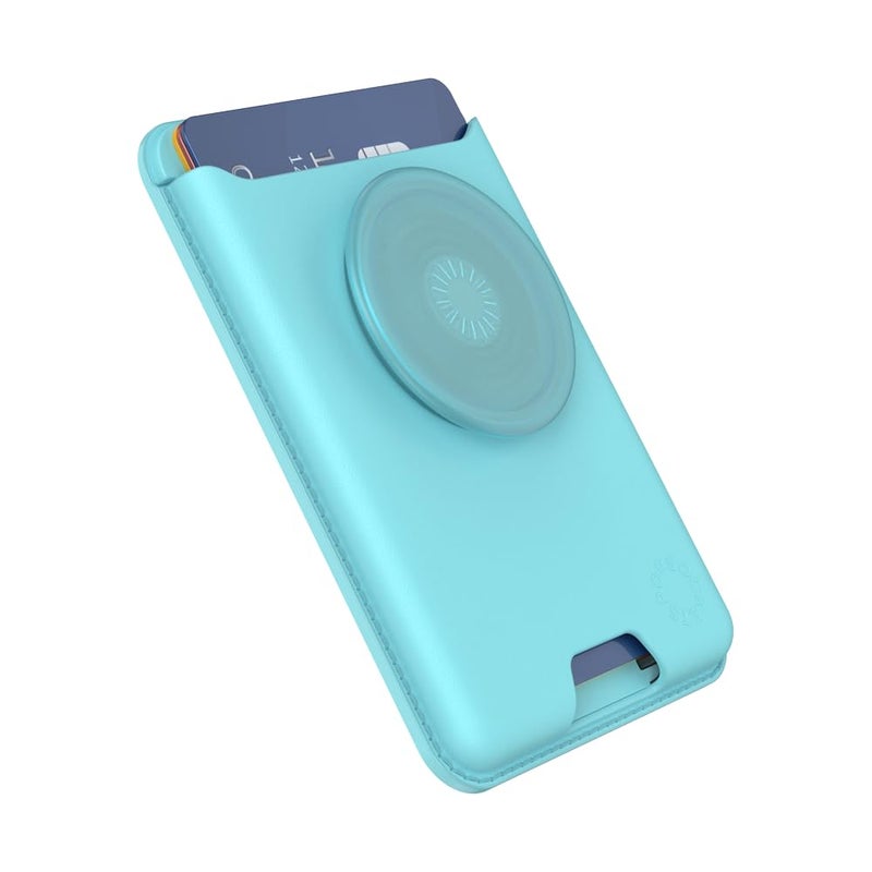 PopSockets Phone Wallet for MagSafe, Phone Card Holder with Grip, Light Blue - Butterfly Pea Blue - Image 4