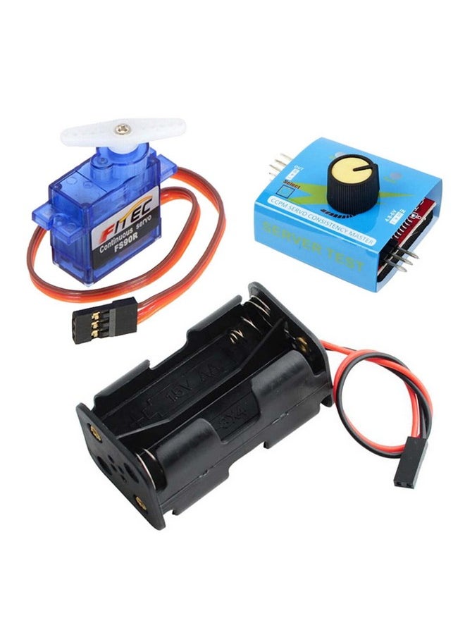 Wishiot - Micro Servo Tester Kit Fs90R 9G Servo Motor 360°+3Ch Digital Servo Tester Esc Speed Controller Checker+Aa Battery Holder Case - Image 1