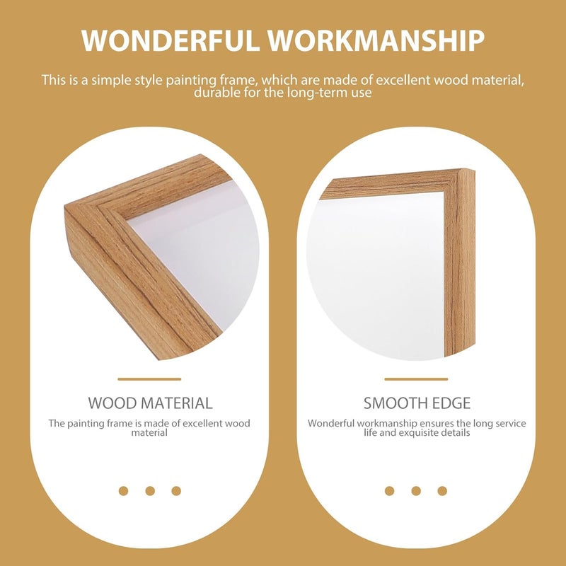 Wooden Picture Frame A3 (29.7x42cm) Teak Color Photo Frame Wall-mountable Tabletop Display with Solid Wood Material for Photograph Decor and Painting Holder - Image 4