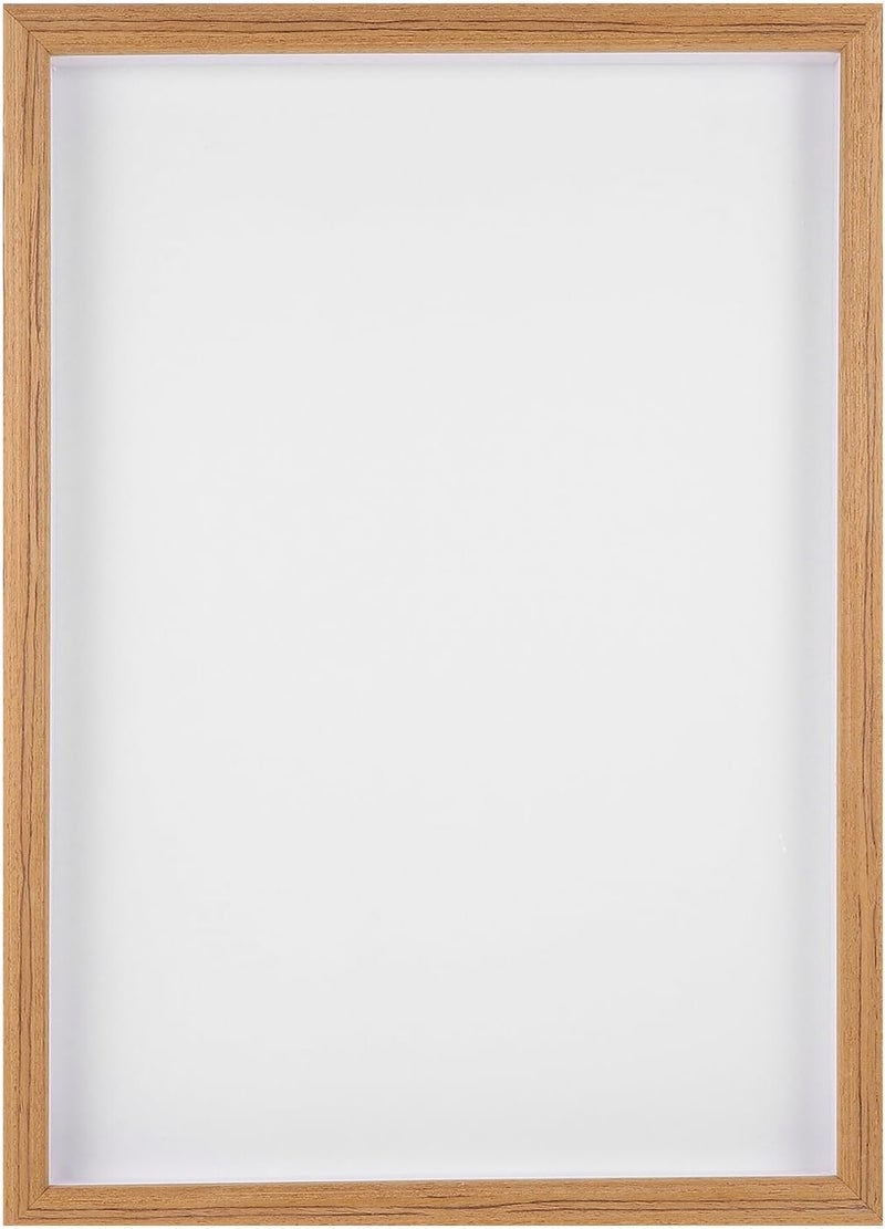 Wooden Picture Frame A3 (29.7x42cm) Teak Color Photo Frame Wall-mountable Tabletop Display with Solid Wood Material for Photograph Decor and Painting Holder - Image 1