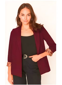 trendyol Burgundy Regular Lining Detailed Woven Blazer Jacket Twoaw20Ce0316 