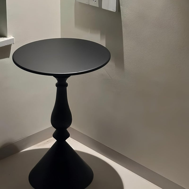 Shangxing Simple Nordic-style side table/sofa round side table, modern living room furniture, reception table, small metal (White and black available for selection) (white), living room coffee tabl - Image 4