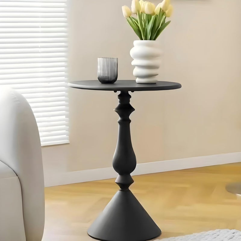 Shangxing Simple Nordic-style side table/sofa round side table, modern living room furniture, reception table, small metal (White and black available for selection) (white), living room coffee tabl - Image 5