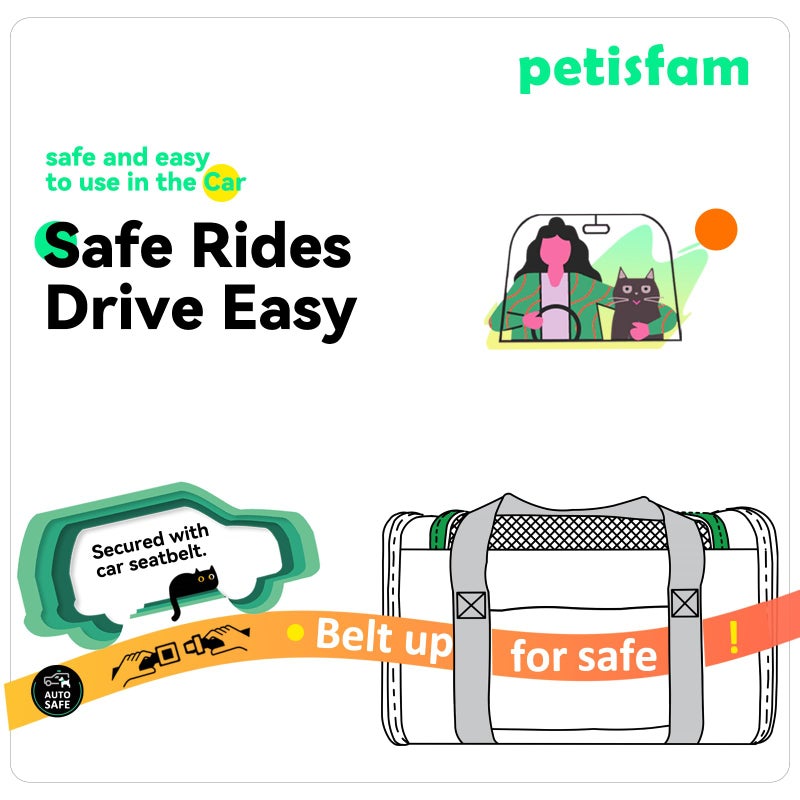 petisfam حقيبة سفر ناعمة ولطيفة لحمل الحيوانات الأليفة من بيتيسفام للقطط المتوسطة، والجراء، باللون الوردي الخيالي، م - Image 5
