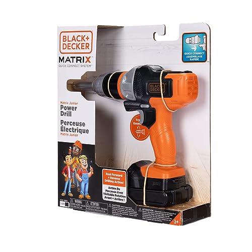 BLACK+DECKER Matrix Jr. Power Drill Kids Tools Play Toy with Forward & Reverse Drilling Action - Image 2