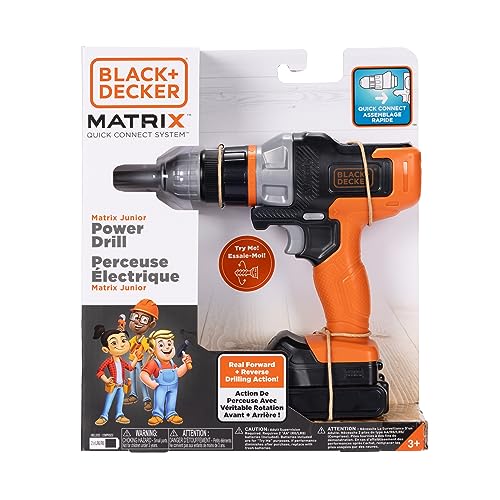 BLACK+DECKER Matrix Jr. Power Drill Kids Tools Play Toy with Forward & Reverse Drilling Action - Image 5