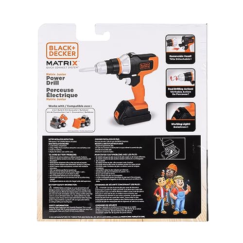 BLACK+DECKER Matrix Jr. Power Drill Kids Tools Play Toy with Forward & Reverse Drilling Action - Image 3