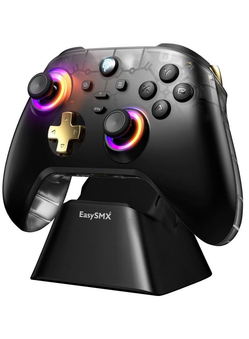 EasySMX D05 PC Controller - Enhanced Wireless Bluetooth Controller with Hall Effect/Charging Dock/RGB Lighting - No Stick Drift, No Dead Zone - Work for Windows PC, Android, Steam and Switch - Image 1