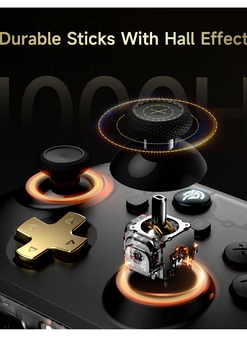 EasySMX D05 PC Controller - Enhanced Wireless Bluetooth Controller with Hall Effect/Charging Dock/RGB Lighting - No Stick Drift, No Dead Zone - Work for Windows PC, Android, Steam and Switch - Image 4