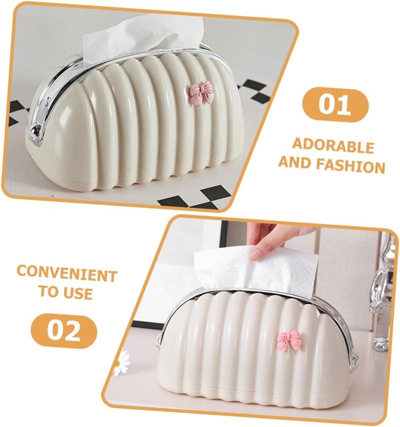 Tissue Box Shell Spring Tissue Box Napkin Tissues Organizer Modern Home Decor Tissue Dispenser Lliving Room Napkin Storage Box - Image 4