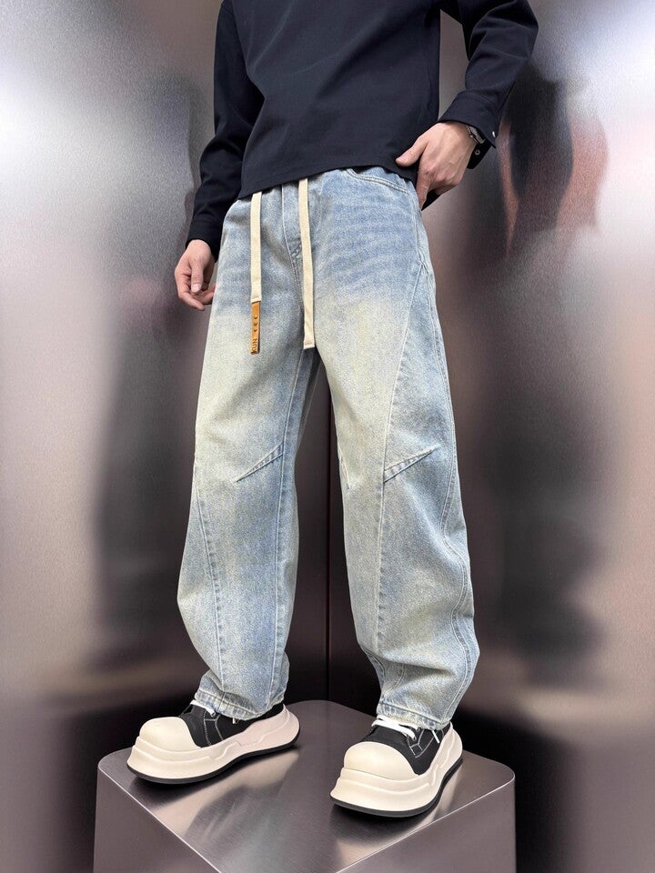 Unisex Classic Denim Jeans Loose Fit Daily Outdoor Wear - Image 1