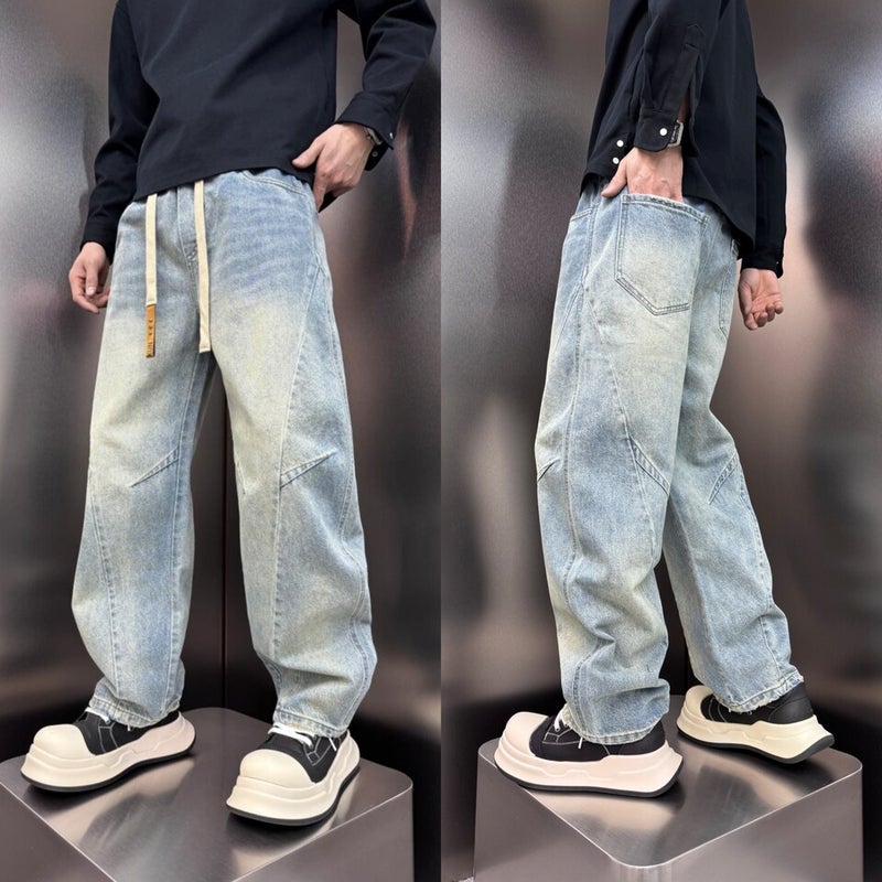 Unisex Classic Denim Jeans Loose Fit Daily Outdoor Wear - Image 4