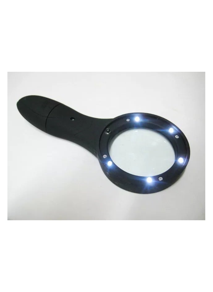 Donia - Handheld Magnifying Glass with Light, 10X Magnification, 12 LED Lights, Large Magnifying Glass for Reading, Soldering, Inspection and Exploration, with Lens Cloth (Black) - Image 1