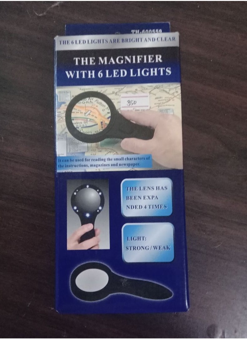 Donia - Handheld Magnifying Glass with Light, 10X Magnification, 12 LED Lights, Large Magnifying Glass for Reading, Soldering, Inspection and Exploration, with Lens Cloth (Black) - Image 1