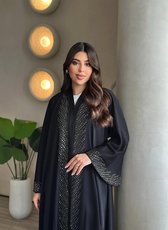 تايك تو عباية مزينة - أسود - Image 5