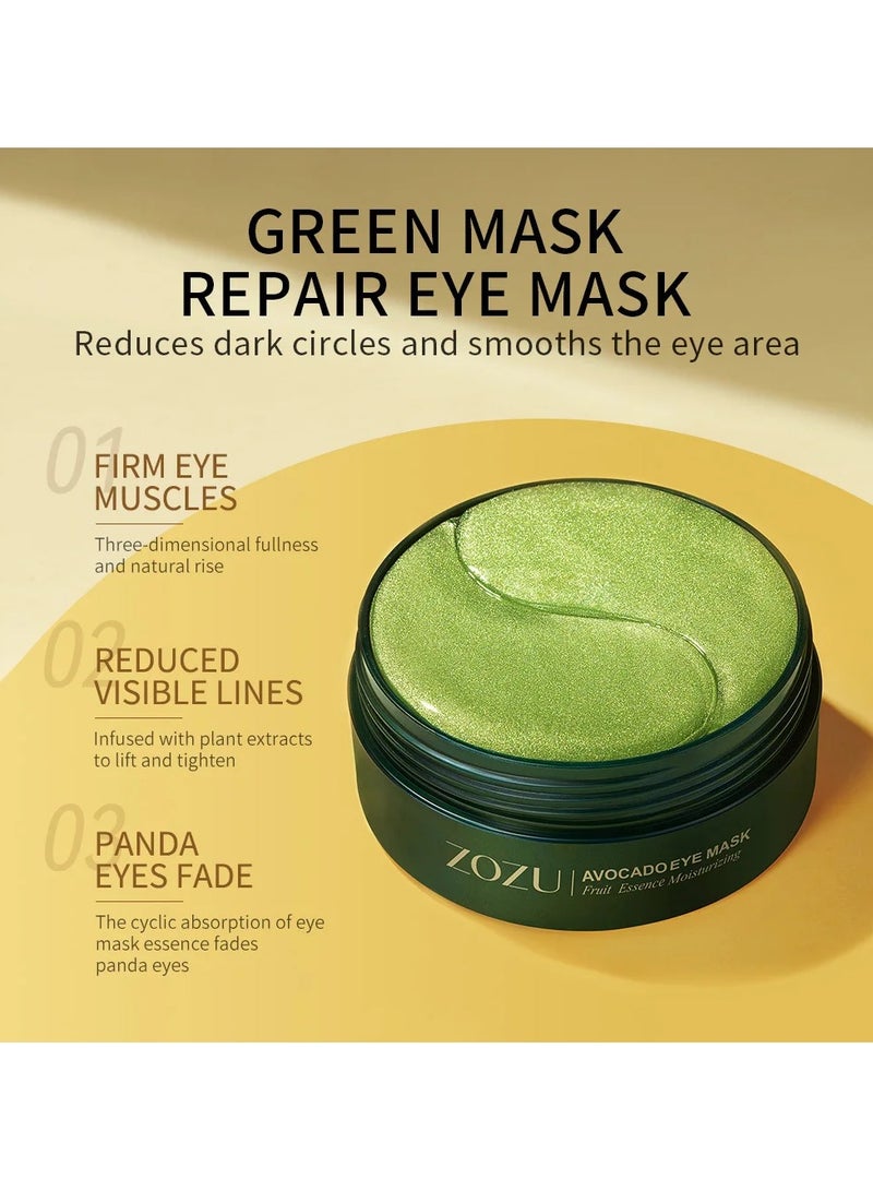 Zozu Avocado Golden Collagen Eye Mask Anti Dark Circles Eye Bags Moisturizing Firming Eye Patches Skin Care Products - Image 2