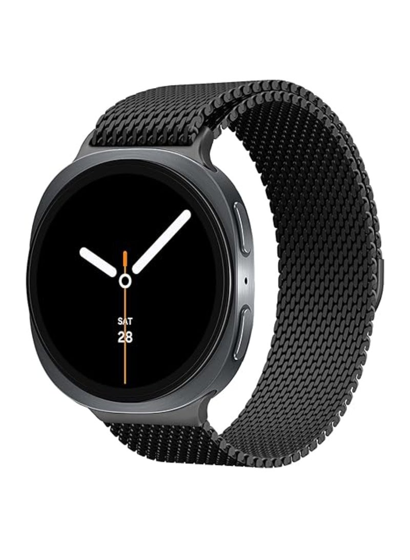 اووكاي أساور معدنية لساعة سامسونج جالاكسي واتش 8، مقاس 40 مم/44 مم/جالاكسي واتش 8 كلاسيك، مقاس 46 مم، سوار بديل من الفولاذ المقاوم للصدأ بشبكة مغناطيسية (أسود) - Image 1