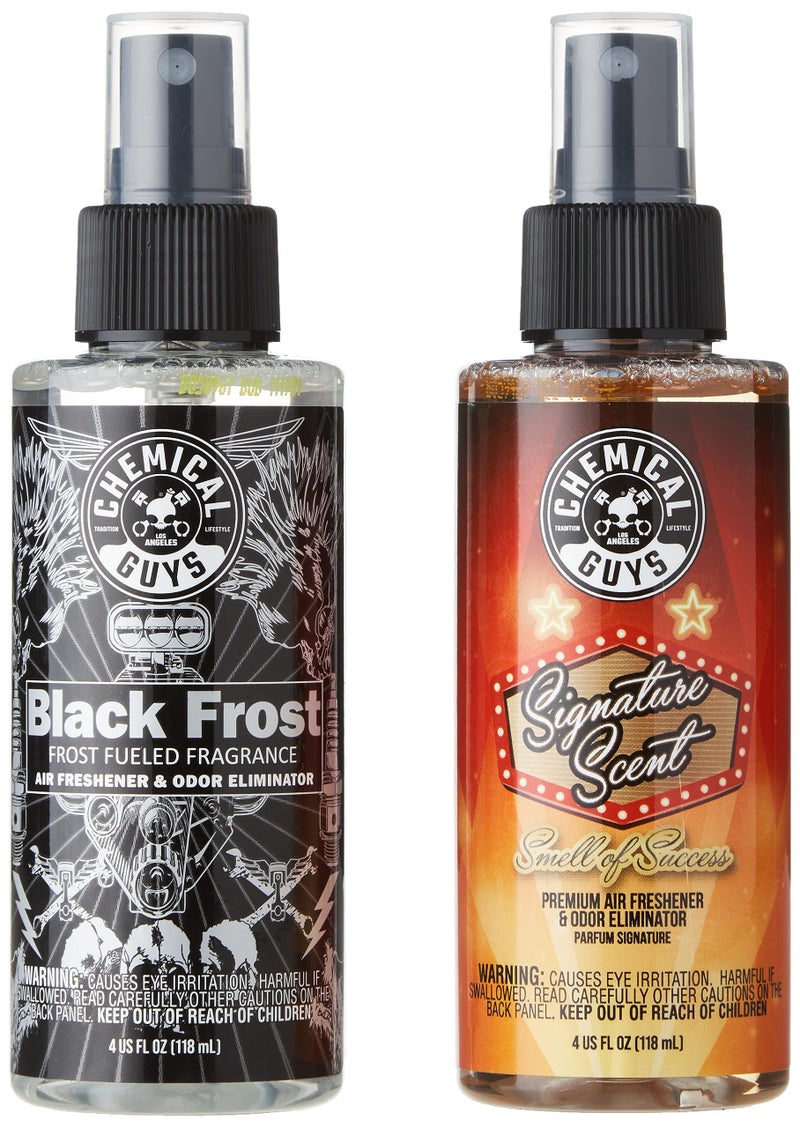 Chemical Guys AIR_302_04 Black Frost Scent and Signature Scent Combo Pack, Great for Cars, Trucks, SUVs, RVs, Home, Office & More (2-4 fl oz Items) - Image 1