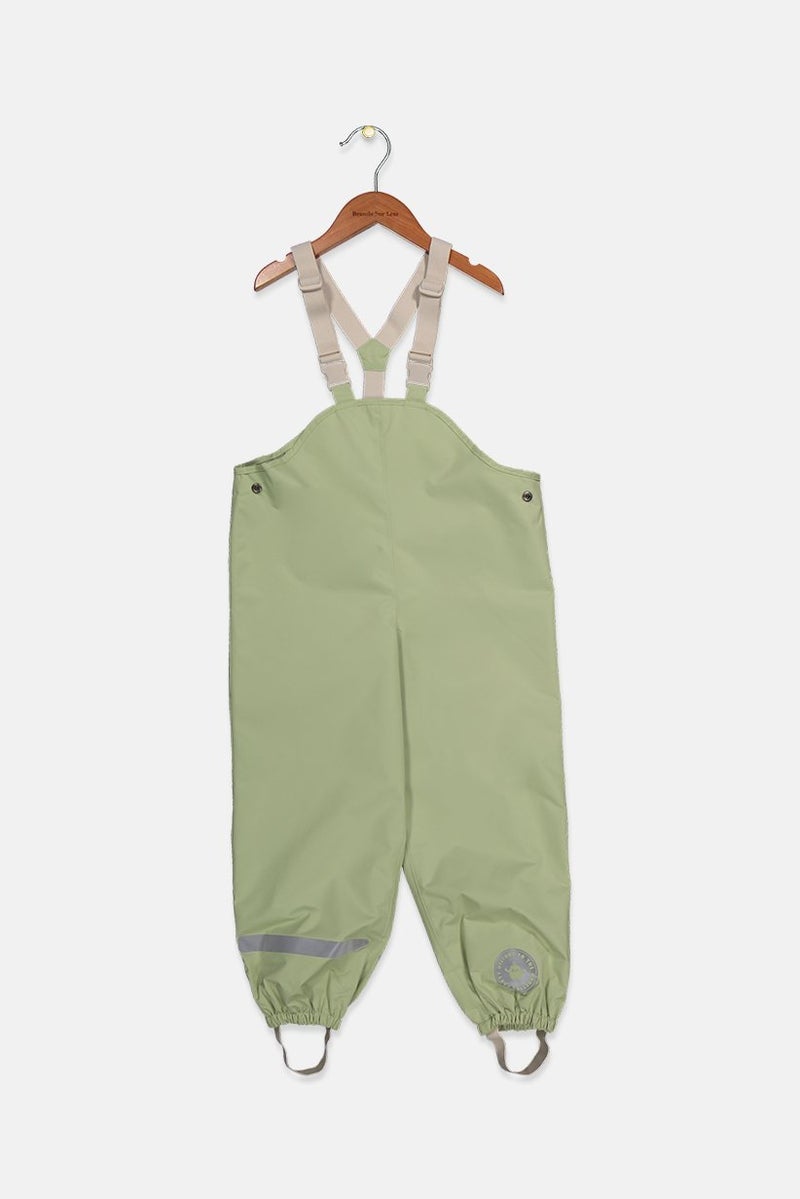 Tchibo Kids Boy Pull On Plain Suspender Trouser, Green - Image 1