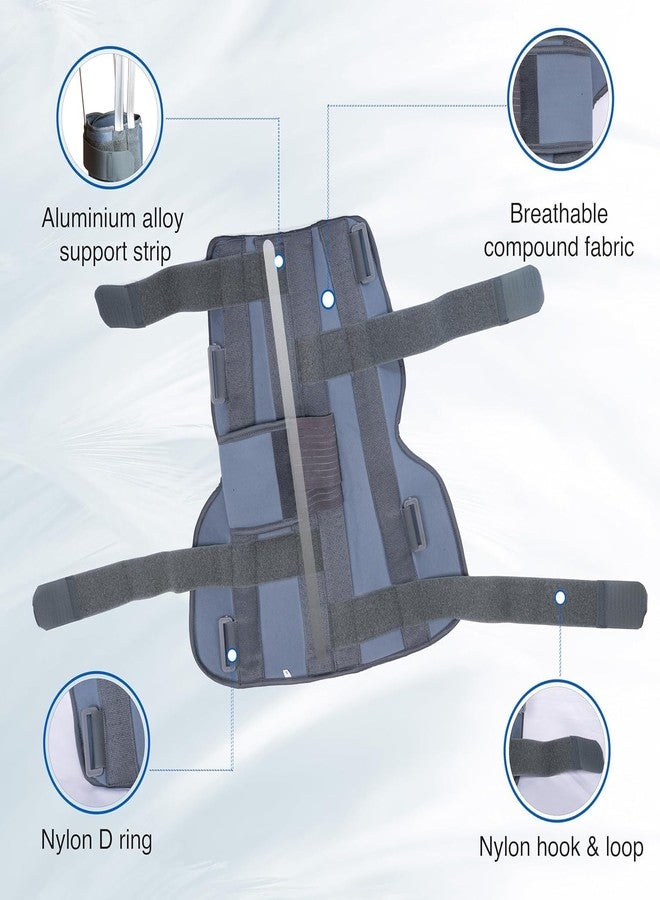 MEDTRIX Long Knee Brace 22" Rigid Support, Immobilizes & Stabilizes Knee, & Relieves Pain With Optimal Comfort, Adjustable Strap, Anti Slip Design, Unisex (S) - Image 3