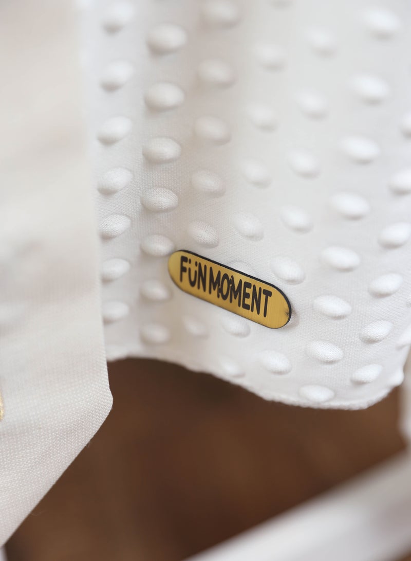 FUN MOMENT Baby cradle Moses basket for children with mosquito net with white holder with wheels - Image 3