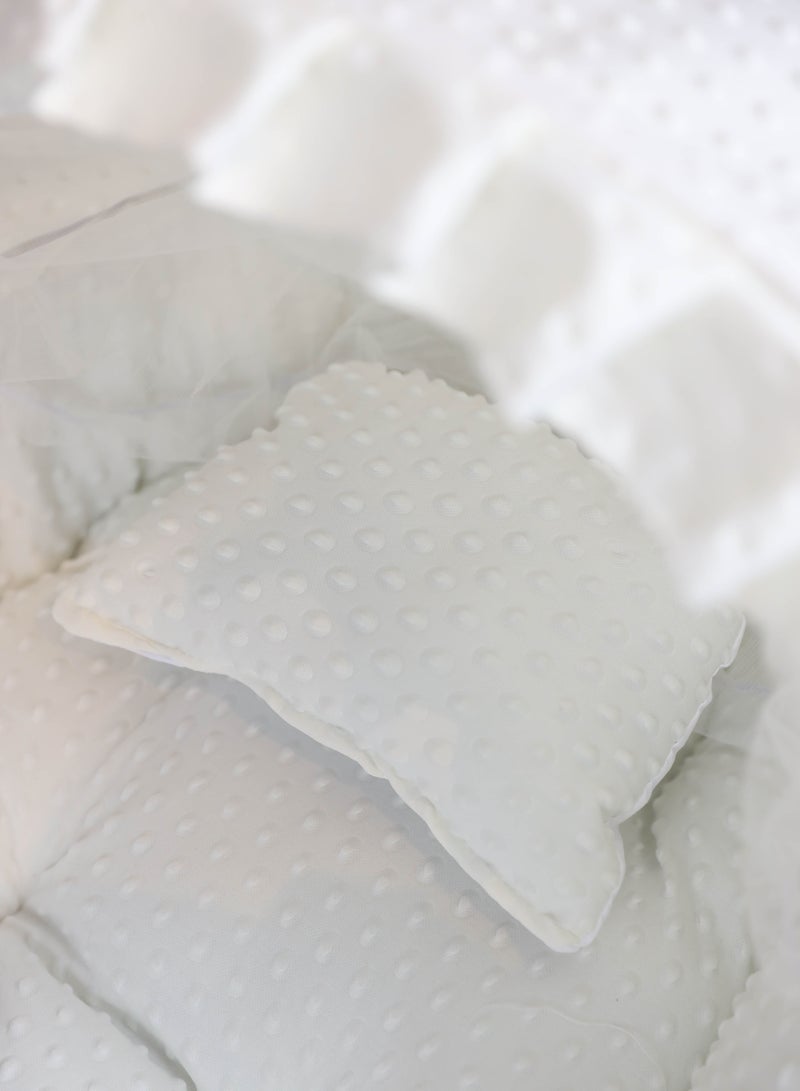 FUN MOMENT Baby cradle Moses basket for children with mosquito net with white holder with wheels - Image 4