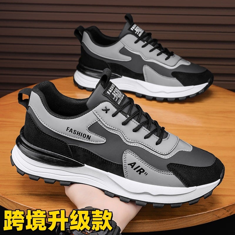 Men'S Shoes Autumn Sneaker Leather Non-Slip Waterproof Work Safety Shoes Running Dad Shoes - Image 2