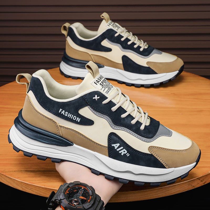Men'S Shoes Autumn Sneaker Leather Non-Slip Waterproof Work Safety Shoes Running Dad Shoes - Image 1