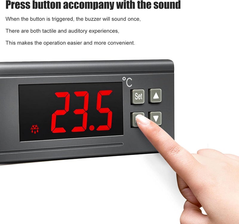Zerodis Digital Temperature Controller, -10~100℃ Electronic Temperature Controller Display Intelligent Temperature for Pet and Breeding Freezer - Image 4