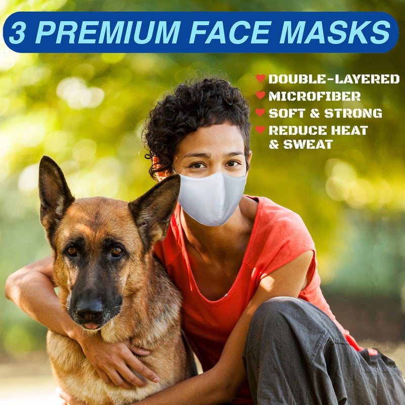 Arcarius Breathable Sports Face Mask â€“ Lightweight Moisture Wicking Gym & Travel Essential â€“ Adjustable Reusable Adaptive Fit (White, 3-Pack) - Image 2