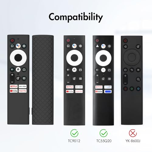 USTIYA Remote Case for Skyworth TV 55Q20 TC9010 TC9012 RHA-T2 Haier TVS Kodak Matrix QLED 4K 55MT5022 CAPRO Protective Control Cover Silicone (Black) - Image 2