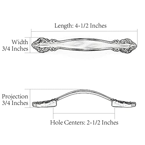 Jetland Cabinet Hardware Handle Pull - 5-Pack, Ivory White with Gold Edge, 2-1/2" (64mm) Hole Centers, PW8803W64 - Image 2