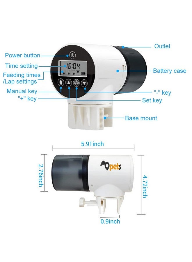 Qpets® Automatic Fish Feeder,Timer Turtle Food Fish Tank Accessories Aquarium Plastic Auto Feeder For Marine Aquariums Pond,11 Cm X 5 Cm X 15 - Image 2