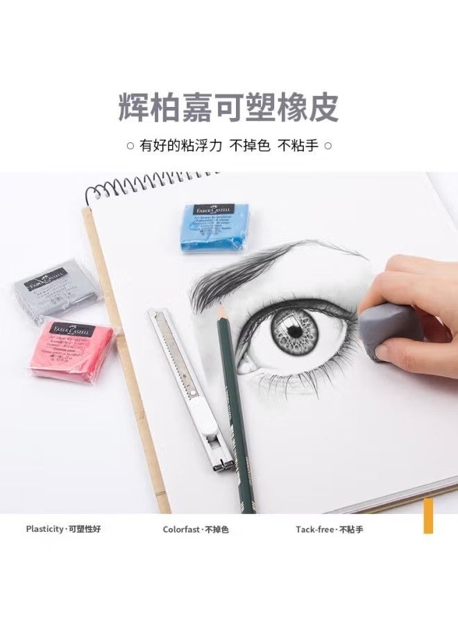 JIMATOR Faber-Castell knead Erasers - Drawing Art kneaded Erasers, Large size - 4 Pcs (Assorted Colors - Image 5