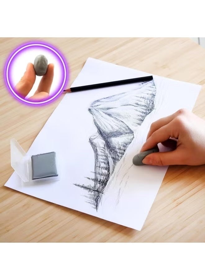 JIMATOR Faber-Castell knead Erasers - Drawing Art kneaded Erasers, Large size - 4 Pcs (Assorted Colors - Image 2