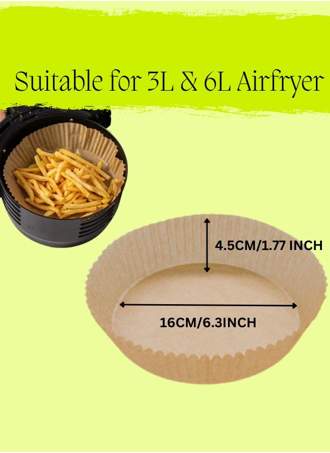 Karewish - 120Pcs Air Fryer Paper - Disposable Paper Liners - Oil proof Non-Stick Parchment Paper plates - Round Baking Paper Liners - Image 1