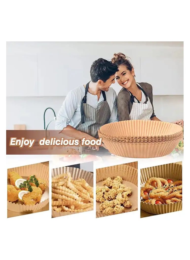 Karewish - 120Pcs Air Fryer Paper - Disposable Paper Liners - Oil proof Non-Stick Parchment Paper plates - Round Baking Paper Liners - Image 1