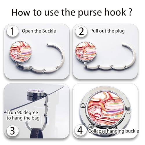 BEAVOING Purse Hook for Table, Set of 3 Purse Hanger Foldable Purse Holder Womens Bag Purse Hook for Purse Pingments-2 - Image 3